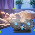 thumbnail image 4 of Car Fan Double Heads Cooling Fan Quiet USB Electric Fan 360° Rotation with 4 Wind Speeds for Car Truck SUV RV, 4 of 7