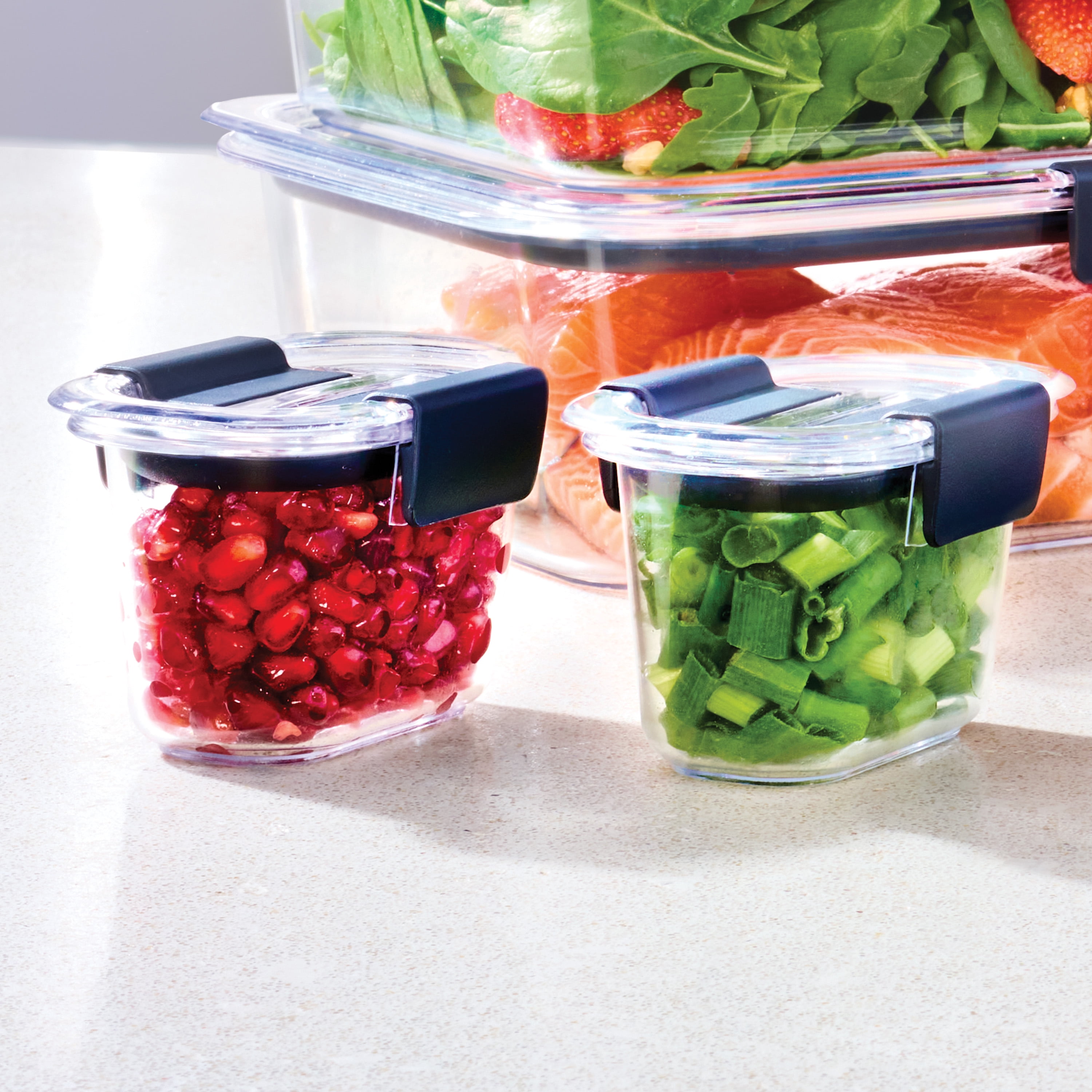 Rubbermaid Brilliance Plastic Food Storage Container, 118 mL (0.5 Cup), 2 Pack