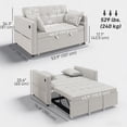 thumbnail image 3 of HOMCOM Sofa Bed, Pull Out Sleeper Sofa w/ USB Charging, Adjustable Backrest, 3 of 10