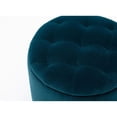 thumbnail image 2 of Denver Round Fabric Storage Ottoman (Green), 2 of 4