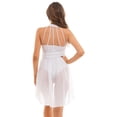thumbnail image 4 of RUNQHUI Robe de Danse Ballet pour Femmes Sans Manches à Bretelles Sans Manches Moderne de Salle de Bal Contemporaine Lyrique Costumes de Danse Blanc m, 4 of 7
