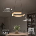 thumbnail image 2 of Artika Vance LED Modern Pendant Light, Black and Wood Effect, 2 of 9