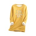 thumbnail image 2 of Hauts pour Adolescentes Femmes et Hiver Décontracté Mode Tempérament Peluche Chaude sous-Couche Imprimé de Noël Manches Longues Col Rond Hauts Tenue d'Invité de Mariage pour Femmes en Liquidation, 2 of 6