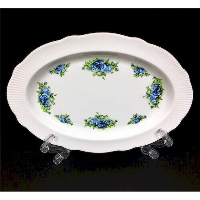 Blue Flowers Oval Platter