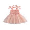 thumbnail image 1 of Bébé Robe Camisole Maille Couture Douce Noeud Décoration Princesse Vêtements, 1 of 7