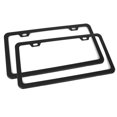 thumbnail image 4 of Unique Bargains 2 Pcs Stainless Steel Car Front Rear License Plate Frame Bracket w Screw Caps 2 Hole-Black, 4 of 8