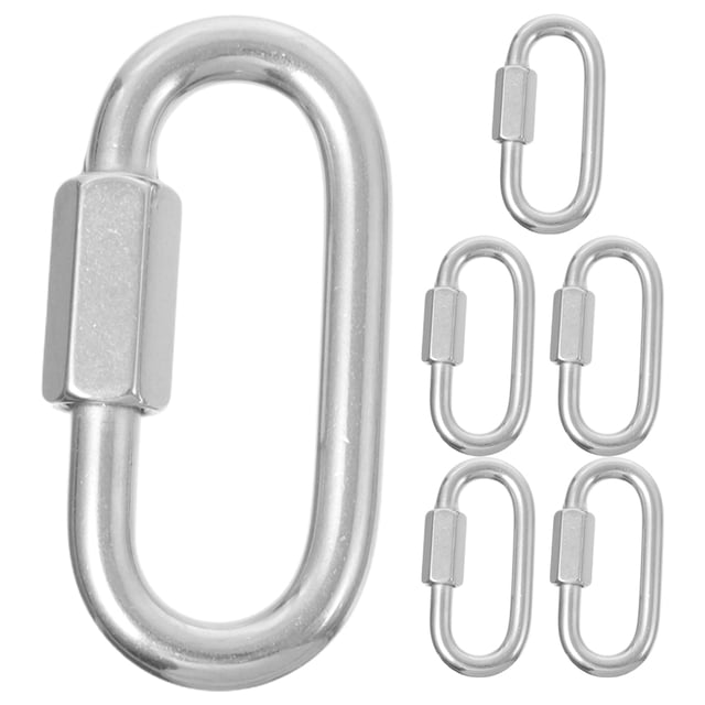 Shisuyan Stainless Steel Carabiner Practical Design Climbers Hiking 6Pcs 2.4X0.2X0.2In