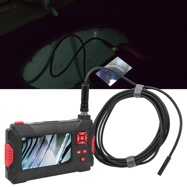Dual Lens Endoscope, 1080P Waterproof Lens Industrial 8mm Inspection Endoscope, Inspection Accessory with 9Pcs LED Lights for Maintenance Pipeline Inspection 2 m / 6.6ft,5 m