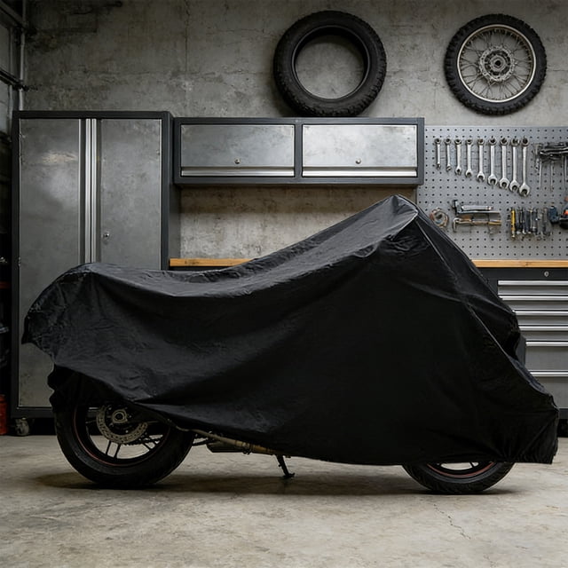 Fwttom Motorcycle Bike Cover Waterproof Sunproof Windproof Dustproofs Universals Fits for Outdoor Indoor Parking Storage Vehicle Protection