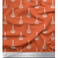 thumbnail image 1 of Soimoi Moss Georgette Fabric Leaves & Floral Block Print Fabric by Yard 42 Inch Wide, 1 of 3