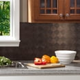 thumbnail image 2 of Fasade Miniquattro Vinyl Backsplash Panel Smoked Pewter 6x6 Inch Sample, 2 of 5
