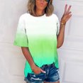 thumbnail image 2 of Pompotops T-shirt Imprimé pour Femme, Manches Courtes, Blouse à Col Rond, Hauts Décontractés, Liquidation, 2 of 5