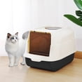 thumbnail image 2 of Cat Litter Box Enclosed Litter Box for Cats Large Covered Toilet Tray with Shovel for SplashProof Use Litter Box with Lid, 2 of 6
