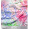 thumbnail image 1 of Soimoi Pink polyester Crepe Fabric Flower Watercolor Printed Fabric 1 Yard 52 Inch Wide, 1 of 3