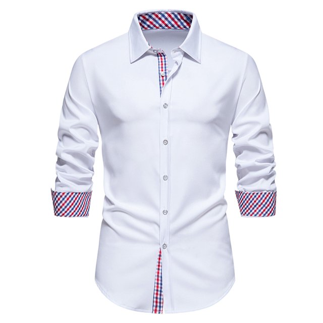 RXIRUCGD Chemise en Jean Décontractée pour Homme à Manches Longues avec Boutons, Poches et Col Rabattable, Blanc, Taille : S
