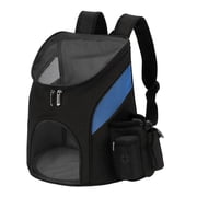 MERIGLARE Pet Cat Dog Backpack Carrier for Small Animal, Breathable, Designed for Travel, Hiking, Walking & Outdoor Blue Black L