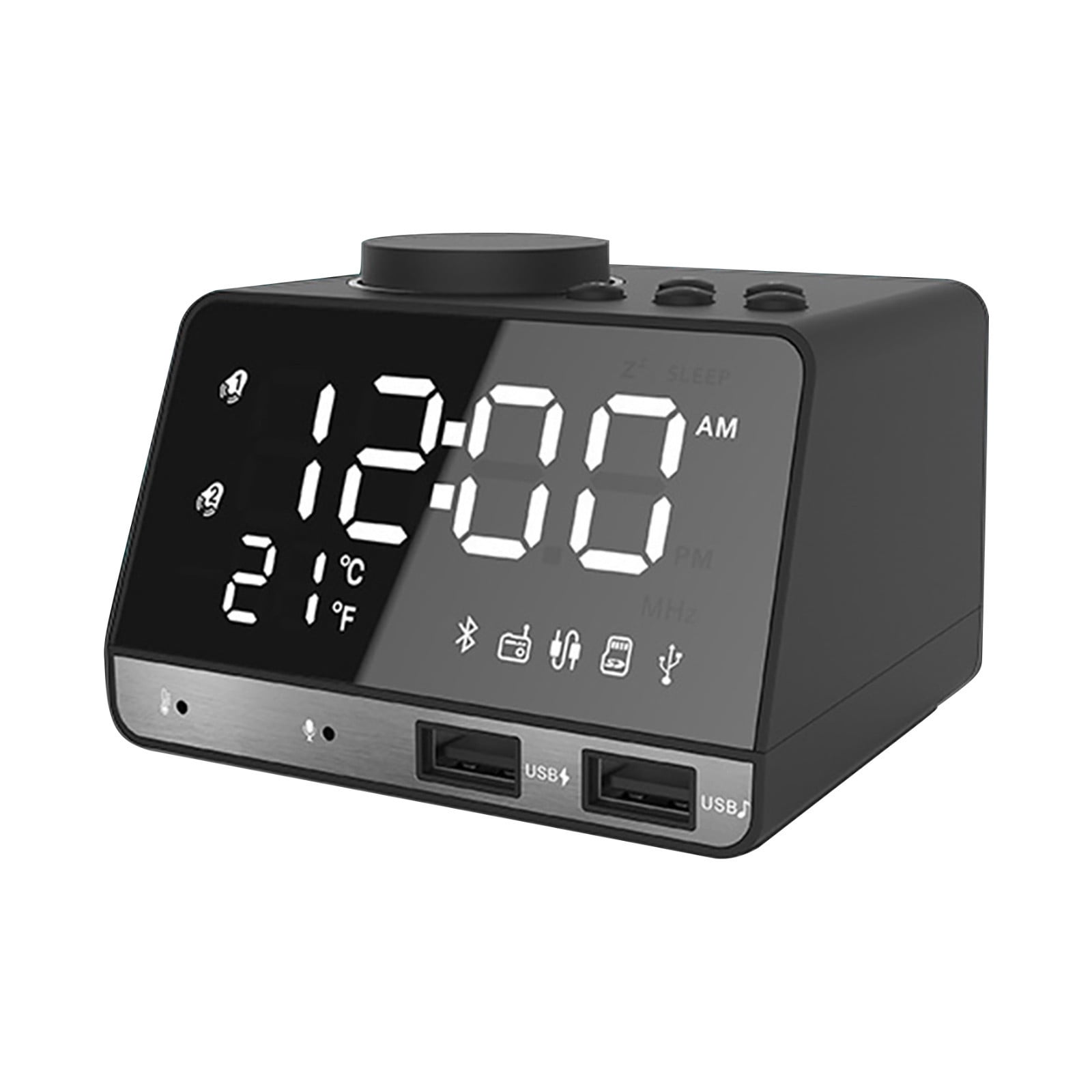 Portable Bluetooth Speakers Bluetooth Speaker Alarm Clock Integrated with Multifunctional Usb Power, Radio, Home Bedside Card Audio Digital Alarm Clock