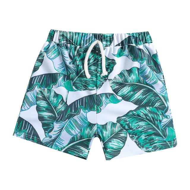 Hiiyo Toddler Boys Tropical Swimming Trunks Quick Drying Board Shorts Beach Bathing Suit