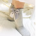 thumbnail image 5 of 0-4 Years Infant Baby Girls Knee High Stockings Cotton Bow Knee Tight Cute Solid Socks Ribbon Set, 5 of 5