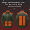 thumbnail image 4 of LSLJS Outdoor Warm Clothing Heated for Riding Skiing Fishing Charging Via Heated Coat( Army Green, XXL), 4 of 6