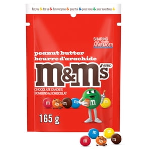 M&M'S, bonbons au chocolat au beurre d'arachide, sacs de partage, 165g