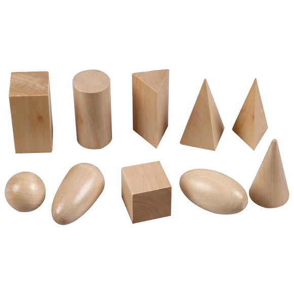 ziyahi Ensemble de 10 Pcs Blocs de Construction Modèle Géométrique en Bois Jouet Enfants Manuel Bloc de Géométrie Jouet Éducatif pour Enfant