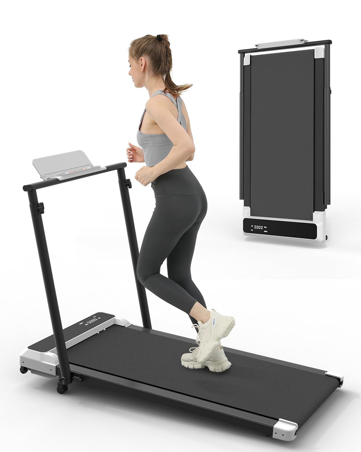 Walking Pad with Incline, 2.5HP Under Desk Treadmill for Home & Office, 2-in-1 Compact Walking & Jogging Machine with Remote Control & LED Display
