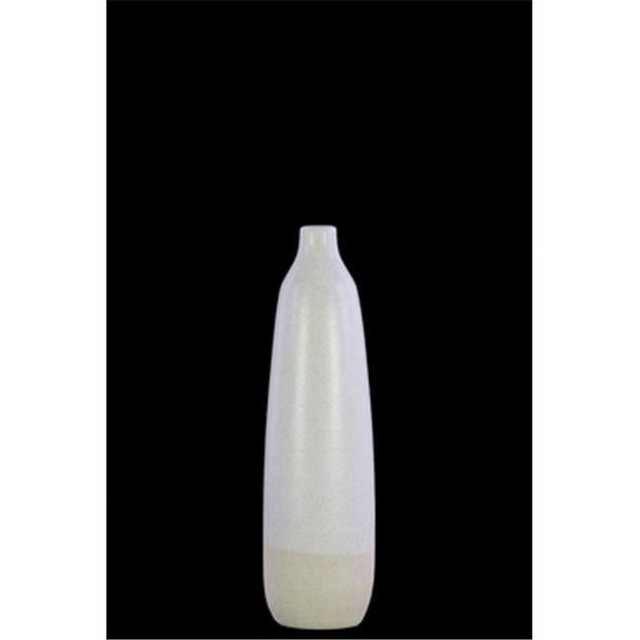 Urban Trends Collection 46321 Ceramic Bottle Vase with Narrow Mouth, White