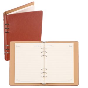 REGALWOVEN 6 Couvre-bête, A5 Carnet de notes en cuir Binder Loose Leaf Planner avec 80 Feuilles Papier, marron