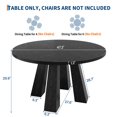 thumbnail image 2 of Table à Manger pour 4, Table de Cuisine de 47 Pouces, Table de Salle à Manger Ronde avec Base Robuste pour Salle à Manger, Cuisine, 2 of 8