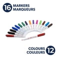 thumbnail image 2 of Quartet DryGuard Dry Erase Markers With Eraser, Fine Tip, Assorted Ink Colors, Pack of 16, 2 of 6