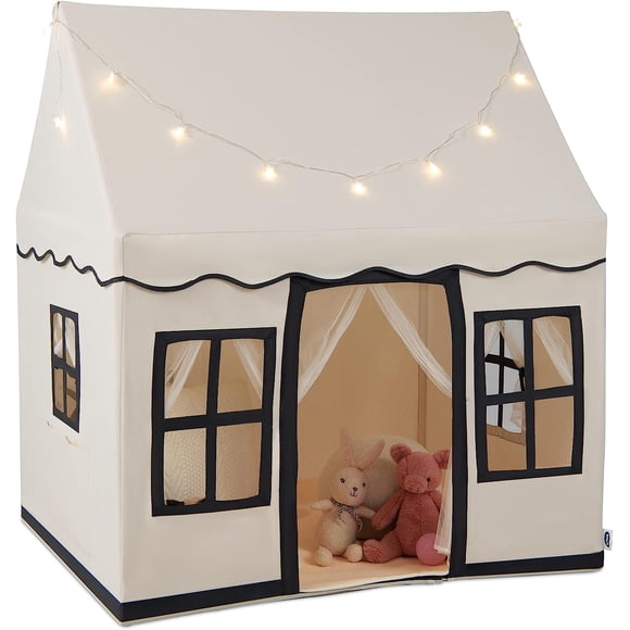 OLAKIDS Kids Play Tent with Washable Mat Star Light Windows, Anti-Trip Large Playhouse Toys for Children Boys Girls, Indoor Outdoor Princess Tents Castle for Toddlers