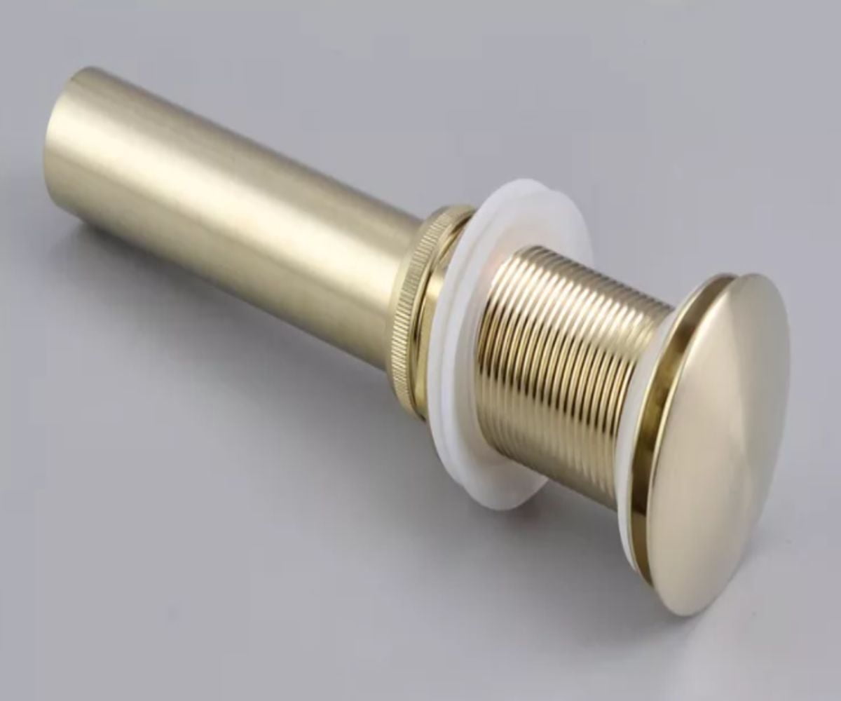 DROP Bath and Kitchen DR091049 Gold Pop-Up Bathroom Sink Drain without Overflow