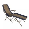 thumbnail image 1 of Kamp-Rite Chaise Longue de Camping Extérieure Pliable Portable à Accoudoirs Souples, Bleu Marine/beige, 1 of 4
