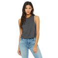 thumbnail image 1 of Ladies' Racerback Cropped Tank - DARK GRY HEATHER - S, 1 of 3