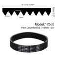 thumbnail image 2 of 125J8 PJ V-Ribbed Belt 8 Ribs 12.5" Length x 0.74" Width x 0.14" Height, EPDM Rubber Poly V Belt, 2 of 5