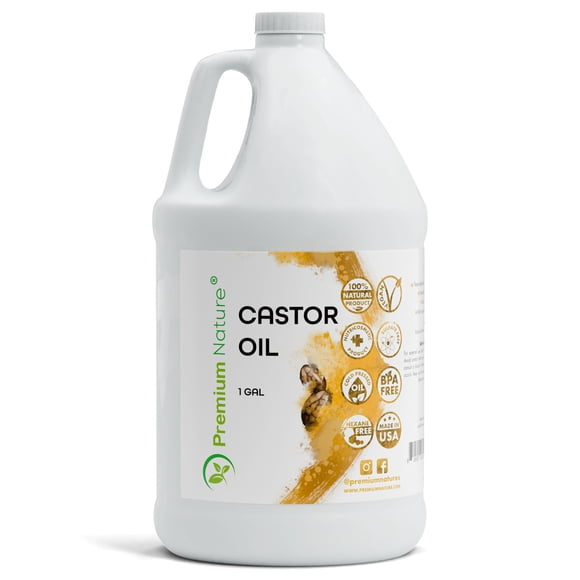 Castor Oil Pure Carrier Oil - Cold Pressed Castor Oil for Essential Oils Mixing Natural Caster Oil, 3.7 Litre