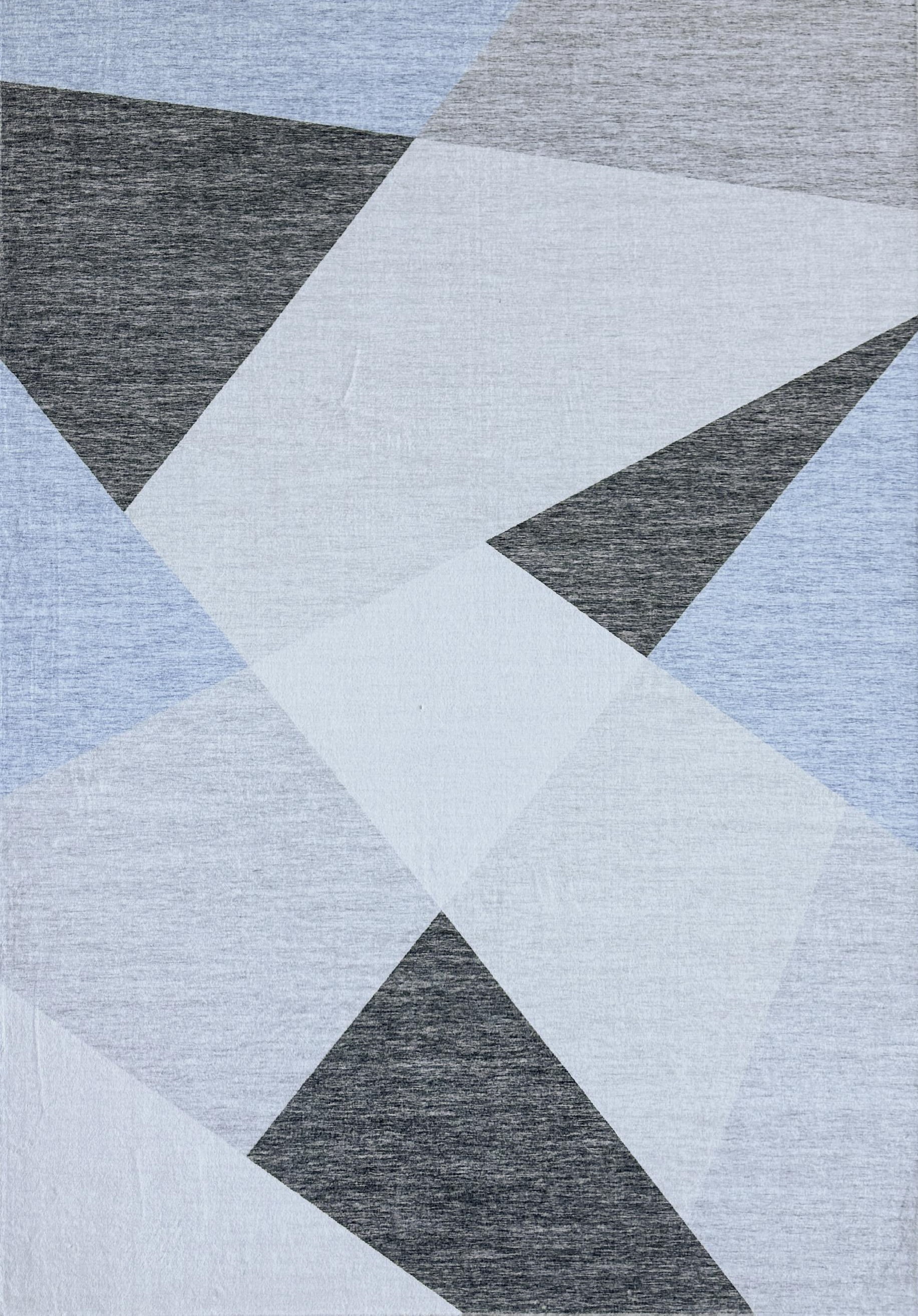 Tapis d'interieur moderne du milieu du siecle Rug Branch Eclipse, bleu gris, abstrait - Salon, chambre, salle a manger et bureau
