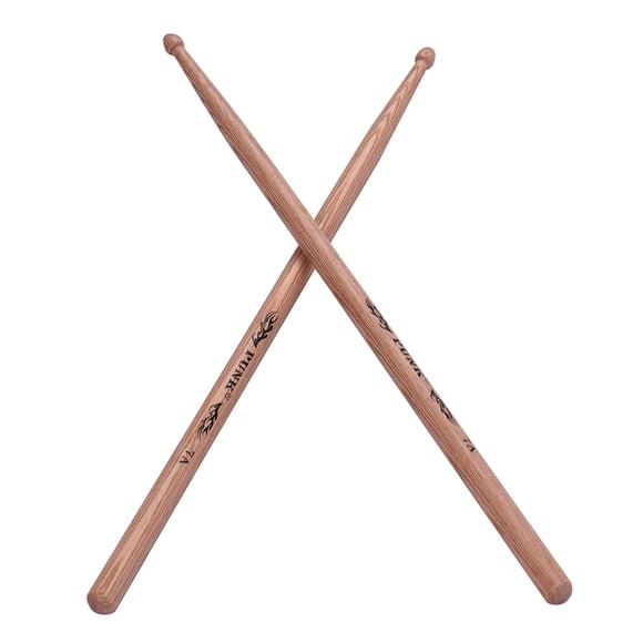 Hickory Wood 7A Drumsticks for Light Music & Youth Rock Bands - 15.4 Inch Length, 0.51 Inch Diameter, Smooth Surface, 3.4oz Pair - Responsive & Resilient Drum Set Sticks