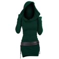 thumbnail image 4 of Gspmoly Robes Grande Taille pour Femmes Rondes, Sweat à Capuche Patchwork à Manches Longues avec Œillets, Robe Gothique Punk Vintage pour Fête, Robes Formelles pour Femmes jusqu'à 70 % de Réduction, 4 of 8