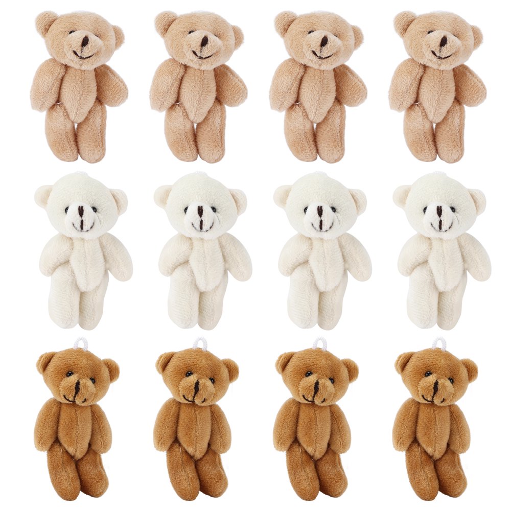 Estbridge 12 Pcs Mini Stuffed Bears Comfortable Soft Cute Mini Teddy Plush Toy for Wedding Birthday Decorations