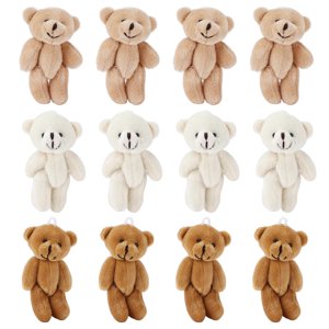 Estbridge 12 Pcs Mini Stuffed Bears Comfortable Soft Cute Mini Teddy Plush Toy for Wedding Birthday Decorations