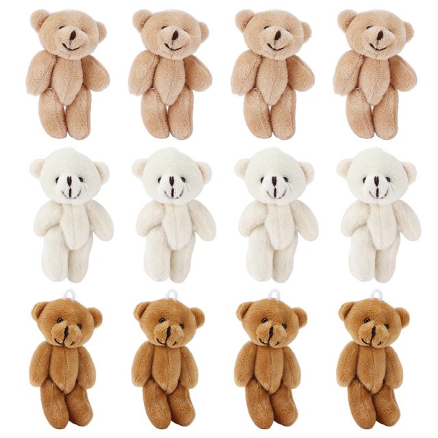 Estbridge 12 Pcs Mini Ours farci Confortable doux mignon Mini Jouet en peluche Teddy pour décorations d'anniversaire de mariage