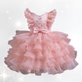 thumbnail image 2 of XDZJLR Girl Dresses Children'S Mesh Stylish Little Princess Tutu Solid Color Flying Sleeve Dress, 2 of 7