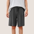 thumbnail image 2 of Yuyuzo Mens Shorts Casual Drawstring Elastic Waist Short Summer Loose Fitted Beach Shorts with Pockets, 2 of 7