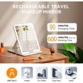 thumbnail image 2 of Miroir de Maquillage de Voyage Rechargeable, Miroir de Maquillage de Voyage Portable Éclairé avec Modes de Couleur, à Intensité Réglable, Miroir Compact de Table à DEL pour Coiffeuse avec Écran Tactile, 2 of 9