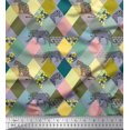 thumbnail image 1 of Soimoi Velvet Fabric Leopard & Argyle Patchwork Decor Fabric Printed Yard 58 Inch Wide, 1 of 3