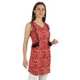 thumbnail image 2 of Moomaya Tunique Sans Manches en Coton Imprimé à Col en V Haut Long d'Été Blouse Décontractée pour Femmes, 2 of 6