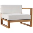 thumbnail image 2 of Modway Upland Modern Solid Teak Wood Outdoor Right-Arm Chair in Natural/White, 2 of 8
