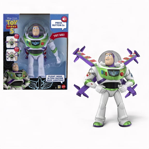 Disney and Pixar Toy Story 5 Lift Off Buzz Lighyear Hi Tech Edition Figure, 50 Sounds English & French